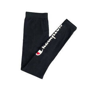 Champion Women's Authentic Graphic Leggings Black Script Logo WM143 Size M